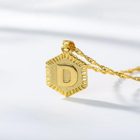 Letter Necklace with Custom Gold Initial Pendant