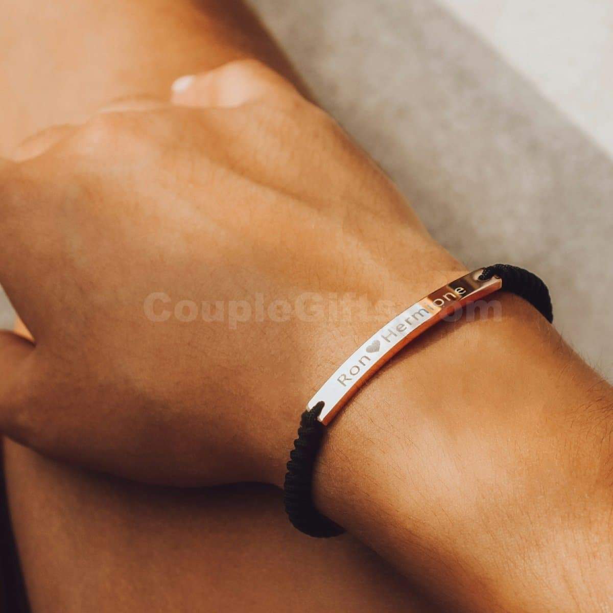 Matching Rope Bracelets with Personalized Engraving