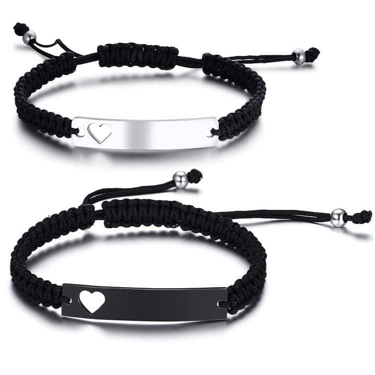 Personalized Bar Bracelets with Hearts