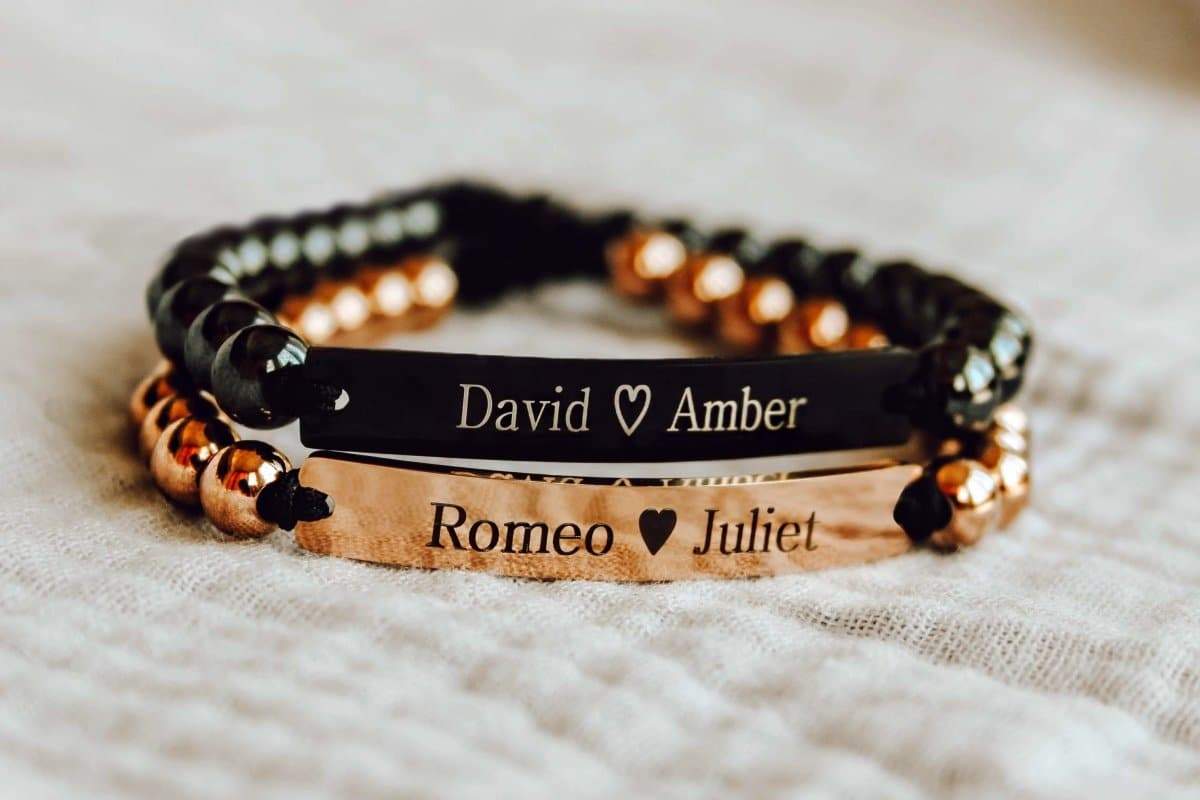 Personalized Distance Bracelets with Engraving