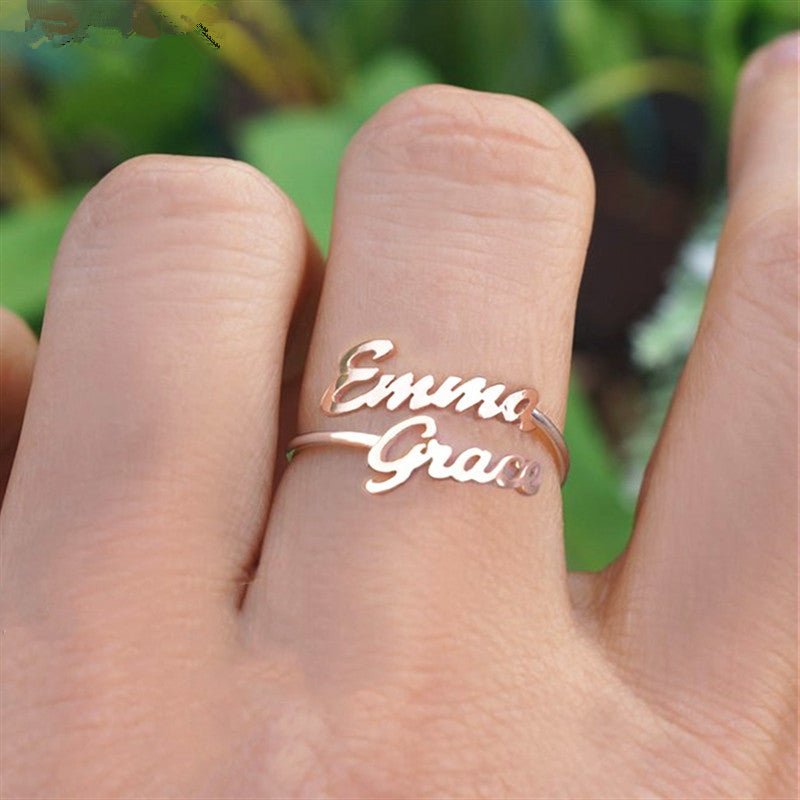Custom Ring with Two Cut Out Names
