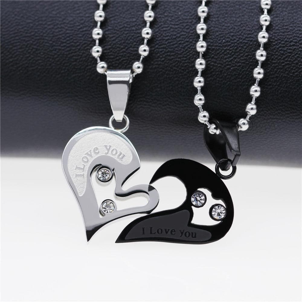 Interlocking Heart Love Necklaces for Couples