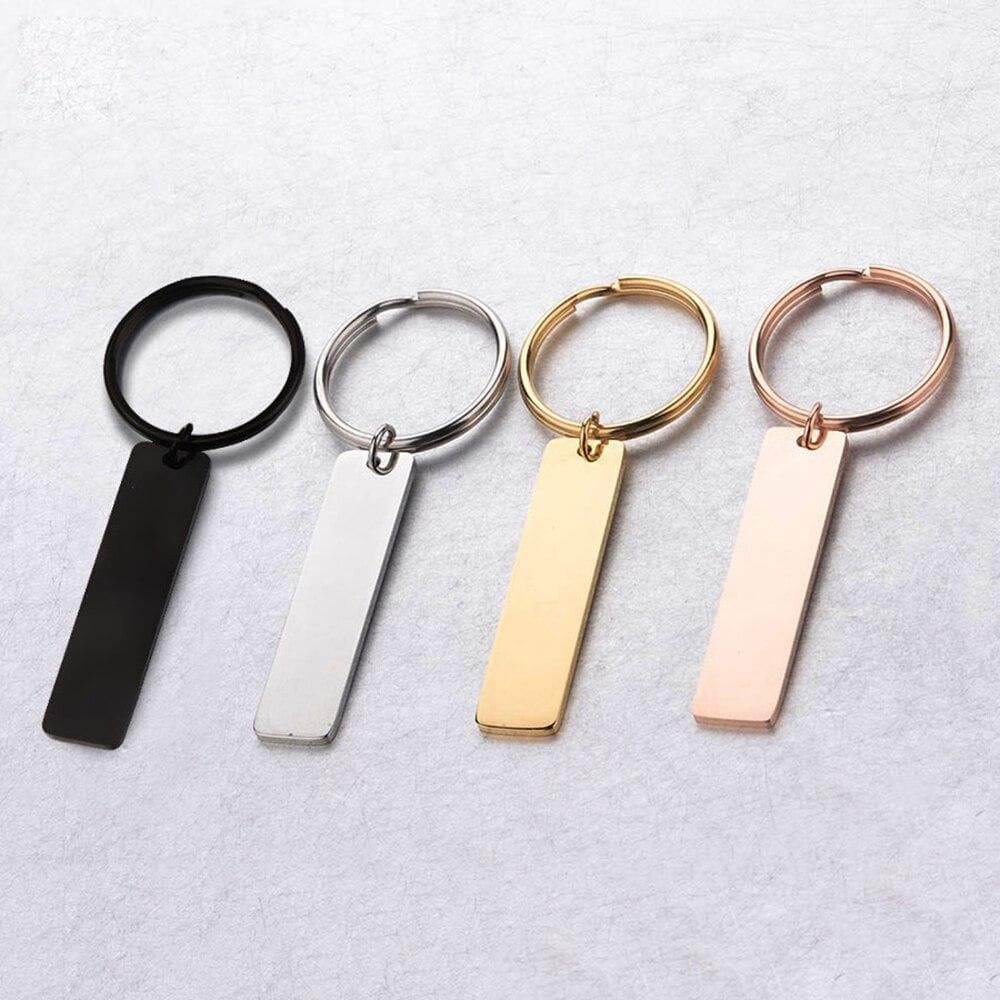 Stainless Steel Keychain With Lettering